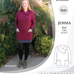 Pdf sewing pattern S1049 Jemma knit tunic with asymmetrical collar and pockets