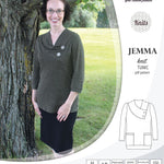 Pdf sewing pattern S1049 Jemma knit tunic with asymmetrical collar and pockets
