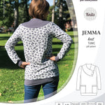Pdf sewing pattern S1049 Jemma knit tunic with asymmetrical collar and pockets