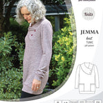 Pdf sewing pattern S1049 Jemma knit tunic with asymmetrical collar and pockets