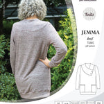 Pdf sewing pattern S1049 Jemma knit tunic with asymmetrical collar and pockets