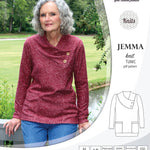 Pdf sewing pattern S1049 Jemma knit tunic with asymmetrical collar and pockets