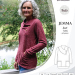 Pdf sewing pattern S1049 Jemma knit tunic with asymmetrical collar and pockets