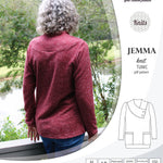 Pdf sewing pattern S1049 Jemma knit tunic with asymmetrical collar and pockets