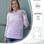 Pdf sewing pattern S1049 Jemma knit tunic with asymmetrical collar and pockets