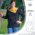 Pdf sewing pattern S1049 Jemma knit tunic with asymmetrical collar and pockets