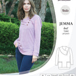 Pdf sewing pattern S1049 Jemma knit tunic with asymmetrical collar and pockets