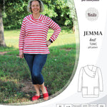 Pdf sewing pattern S1049 Jemma knit tunic with asymmetrical collar and pockets