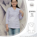 Pdf sewing pattern S1049 Jemma knit tunic with asymmetrical collar and pockets