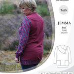 Pdf sewing pattern S1049 Jemma knit tunic with asymmetrical collar and pockets