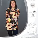 Pdf sewing pattern S1049 Jemma knit tunic with asymmetrical collar and pockets