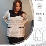 Pdf sewing pattern S1049 Jemma knit tunic with asymmetrical collar and pockets