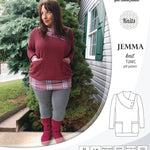 Pdf sewing pattern S1049 Jemma knit tunic with asymmetrical collar and pockets