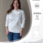 Pdf sewing pattern S1049 Jemma knit tunic with asymmetrical collar and pockets