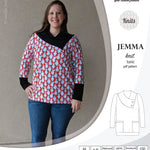 Pdf sewing pattern S1049 Jemma knit tunic with asymmetrical collar and pockets