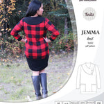 Pdf sewing pattern S1049 Jemma knit tunic with asymmetrical collar and pockets