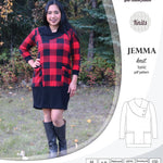 Pdf sewing pattern S1049 Jemma knit tunic with asymmetrical collar and pockets