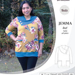 Pdf sewing pattern S1049 Jemma knit tunic with asymmetrical collar and pockets