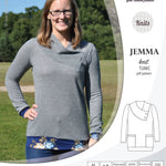 Pdf sewing pattern S1049 Jemma knit tunic with asymmetrical collar and pockets