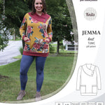Pdf sewing pattern S1049 Jemma knit tunic with asymmetrical collar and pockets