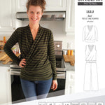 Sinclair Patterns Lulu faux wrap top, set and romper pdf sewing patterns for women